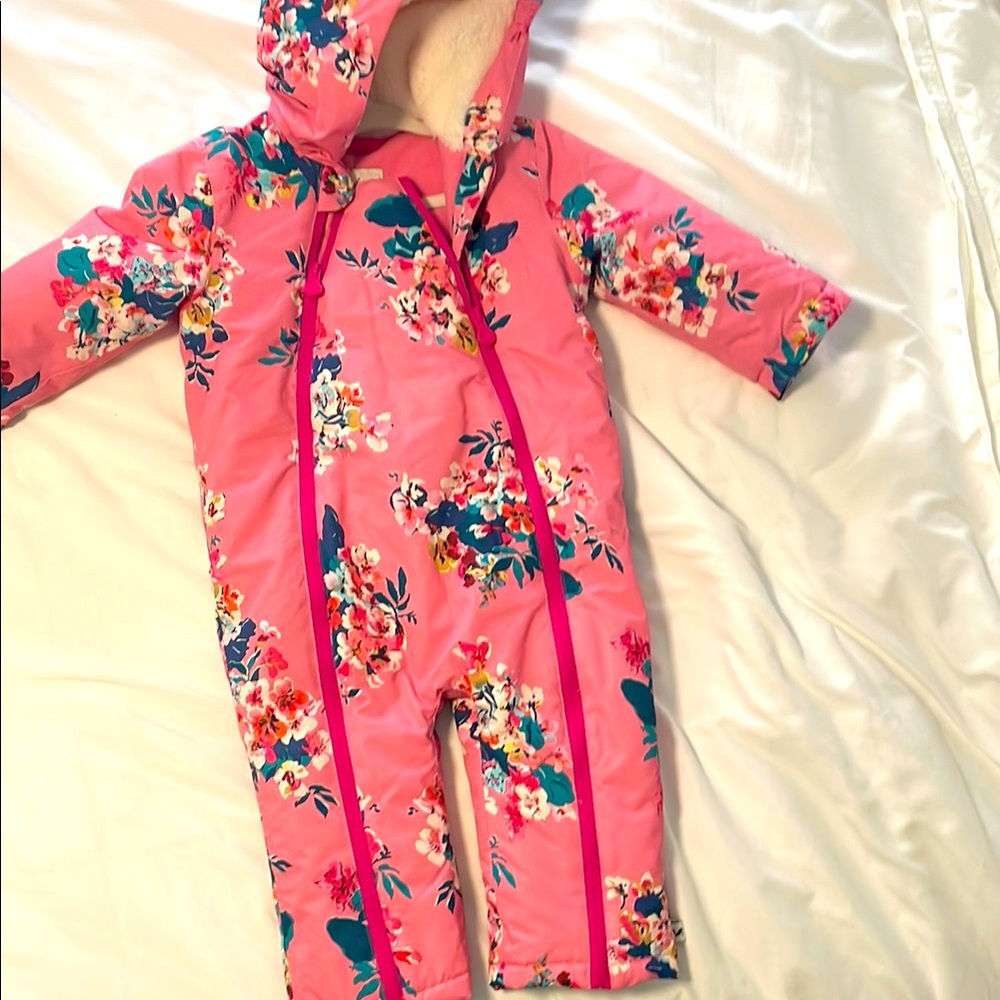 Joules Pink Floral Kids Jacket